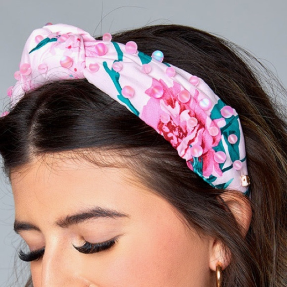 Buddy Love x Brianna Cannon Floral Pink Beaded Headband Eleanor